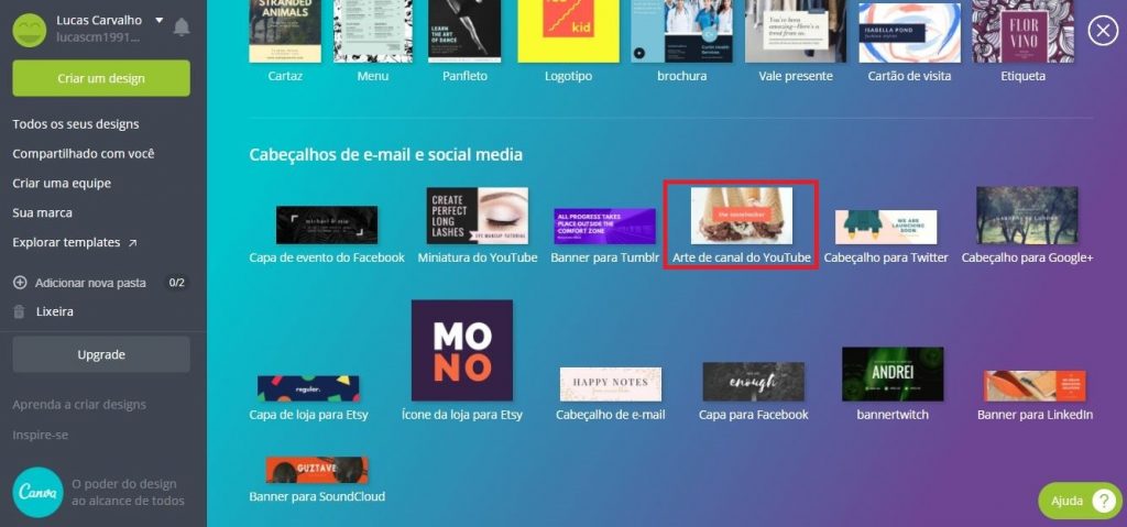 Criar capa para YouTube de graça e sem programas - TutorialTec