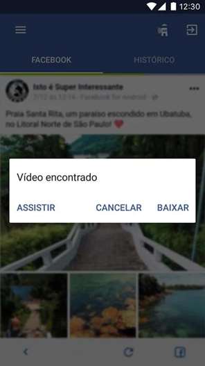 Clique na opção "Baixar" para iniciar o download